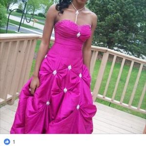 Pink big ball gown prom dress